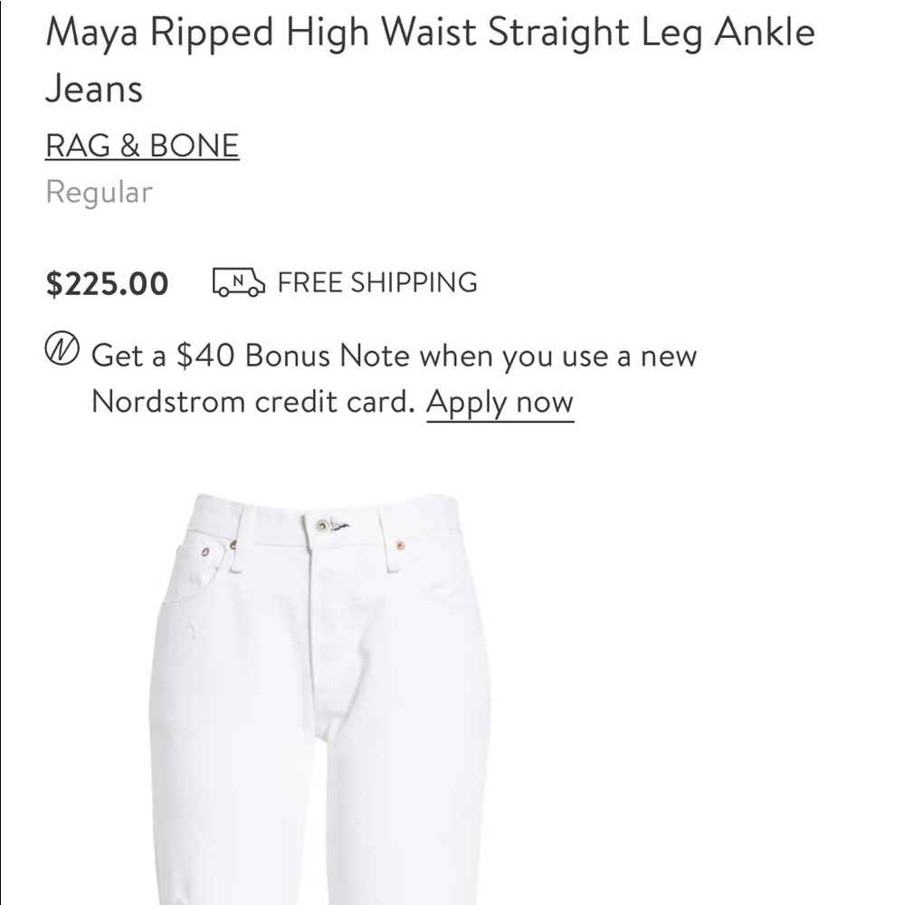 Rag & Bone Maya cropped high rise ankle length